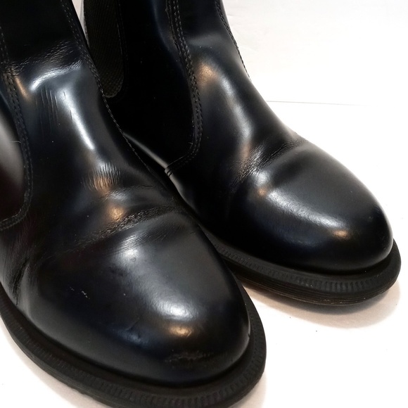 Doc Martens Flora Chelsea Black Leather Boots - Women's Size US 8 / UK 6 - Picture 3 of 12